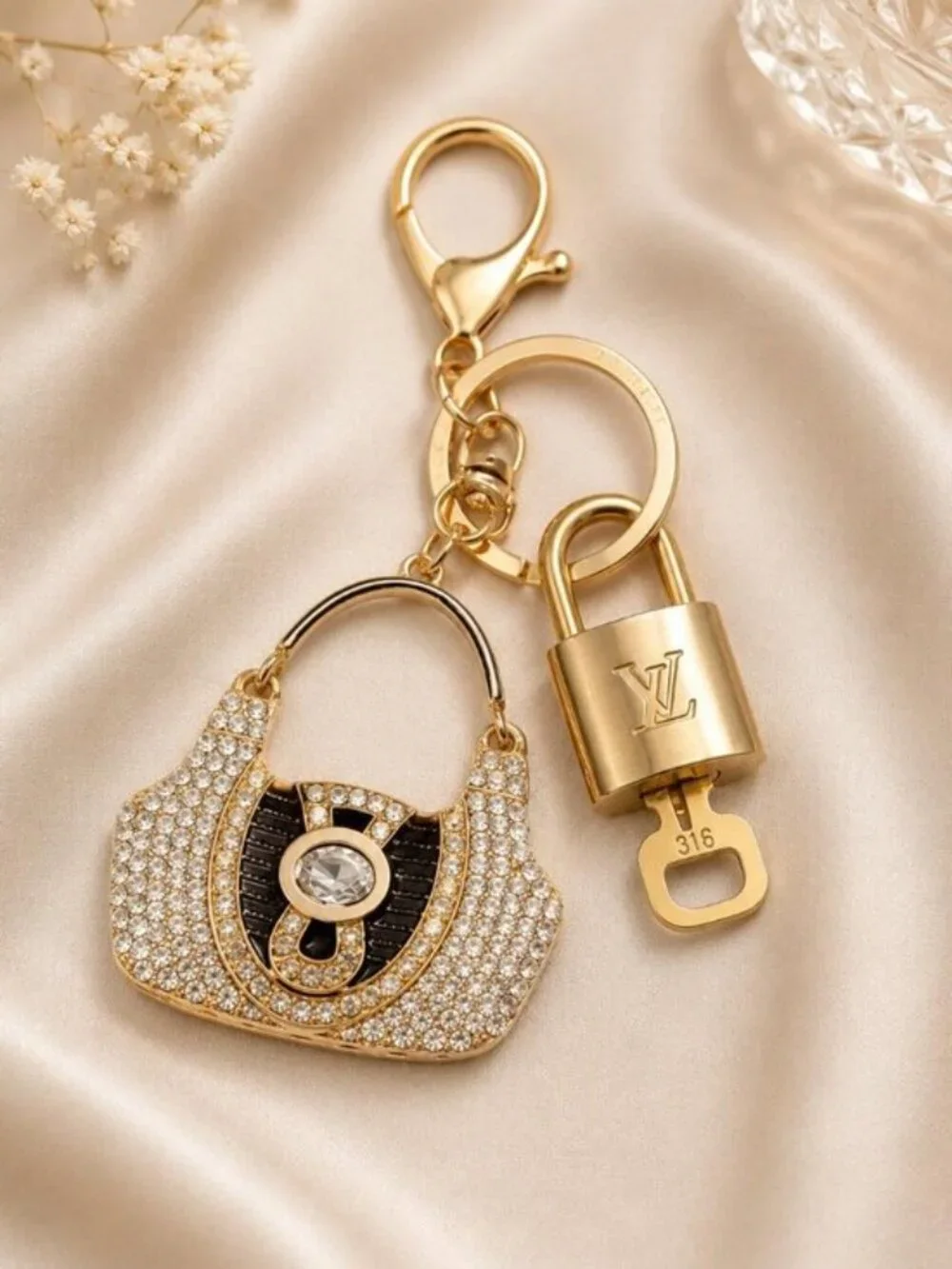 Authentic Louis Vuitton Gold Lock & Key ✨ Bag Charm Unbranded Bag Keychain
